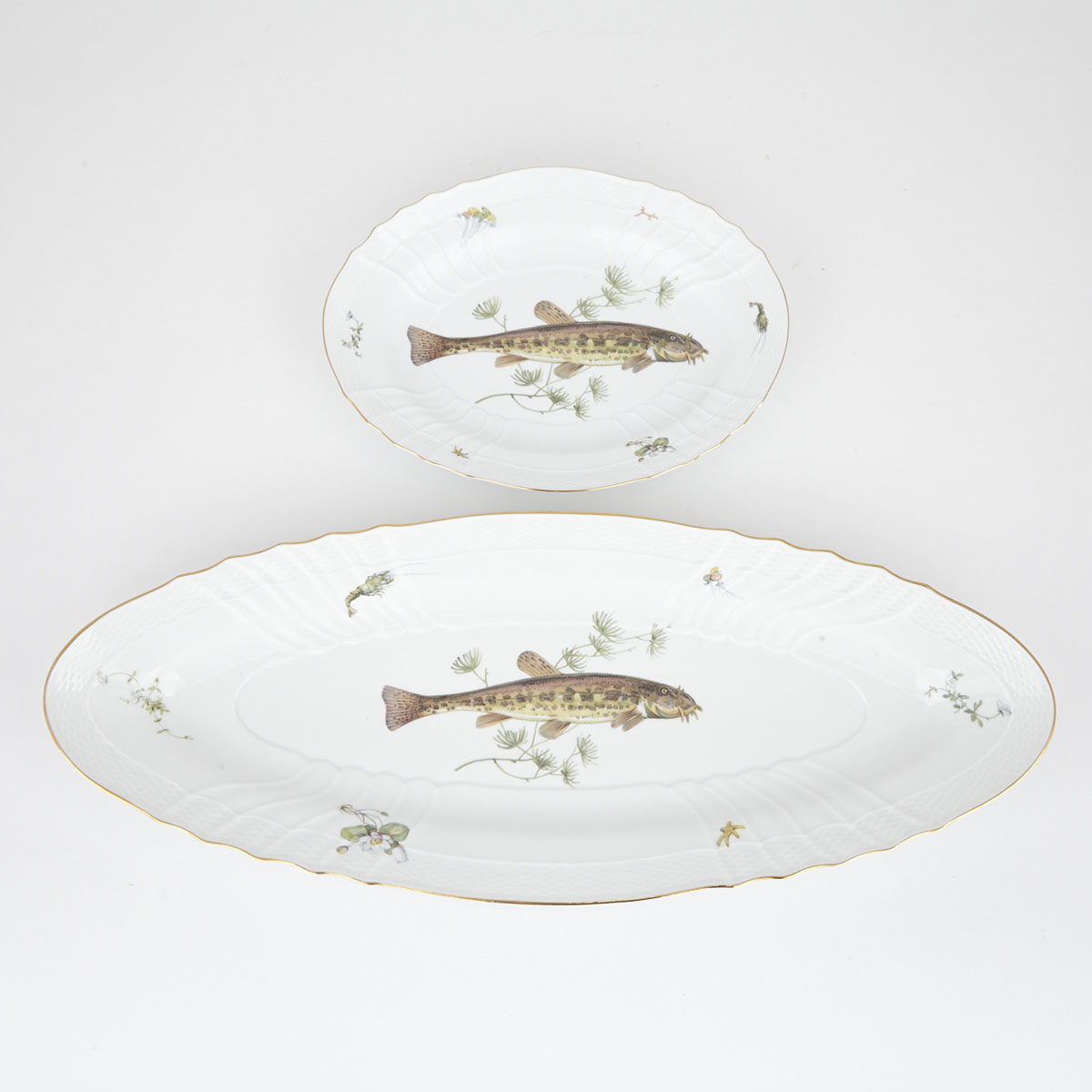 Two Ginori Oval Fish Platters, 20th century