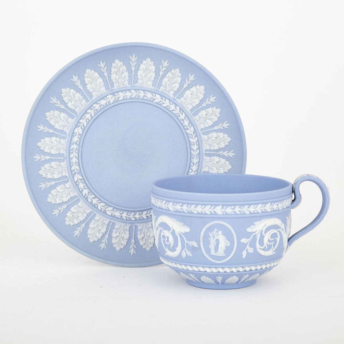 Wedgwood Blue Jasper Cup and Saucer, 19th century