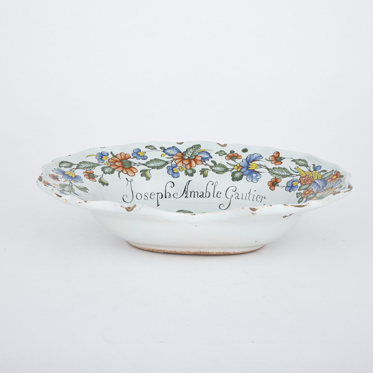 French Faience Barber’s Bowl, late 19th/early 20th century