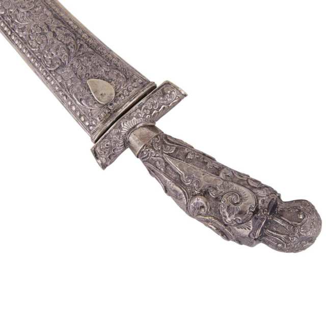 A Persian Silver Dagger, 19th Century