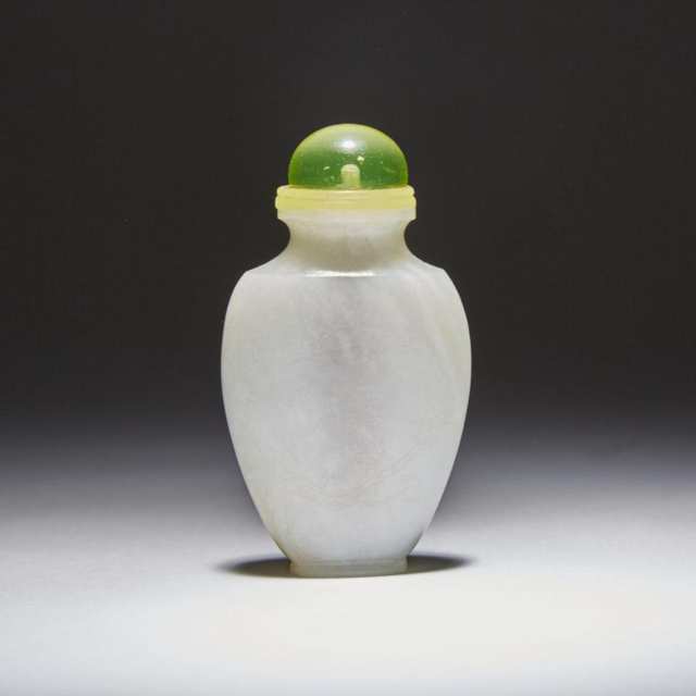 A White Jade Imperial Poem Snuff Bottle, Qing Dynasty