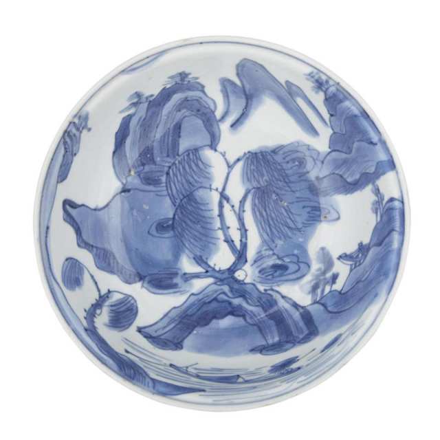 A Rare Chinese Export Blue and White Bowl, Ming Dynasty, Chenghua Mark, Tianqi Period (1621-1627) 