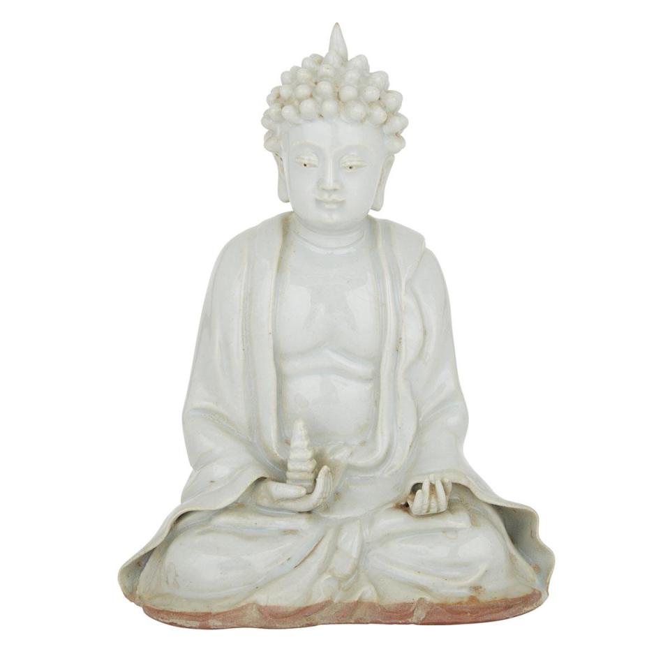 A Qingbai Seated Porcelain Buddha of Medicine Bhaishajyaguru, Yaoshi Fo