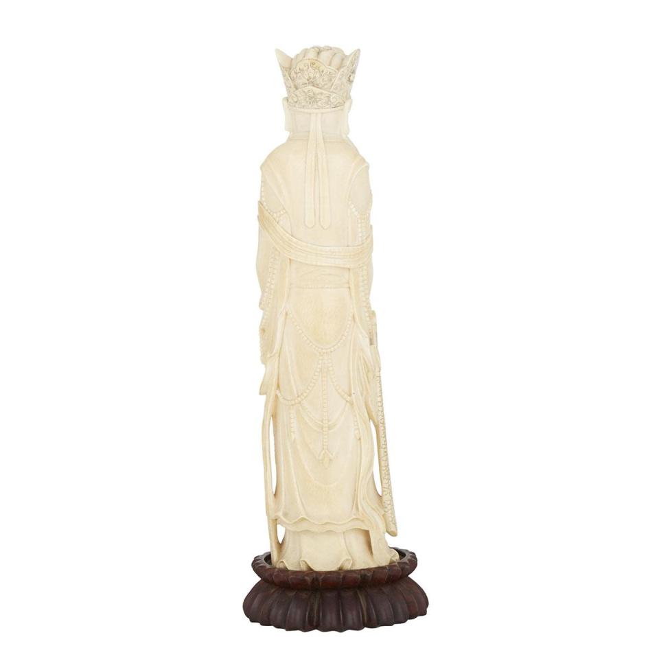 A Chinese Carved Ivory Figure of a Scholar, Circa 1940