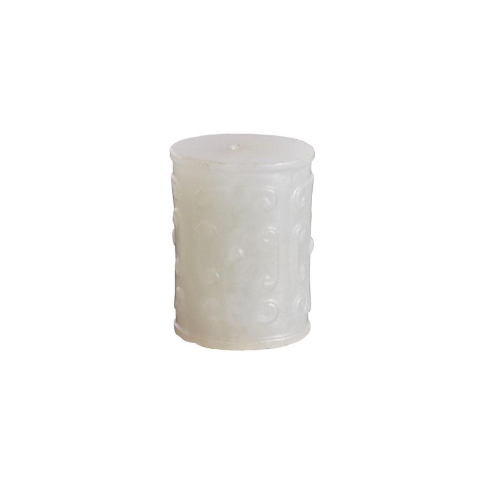 A Pale White Jade Archaistic Cylindrical Bead, 18th Century