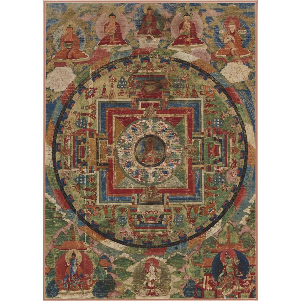 A Mandala of Maitreya Thangka, 18th/19th Century 