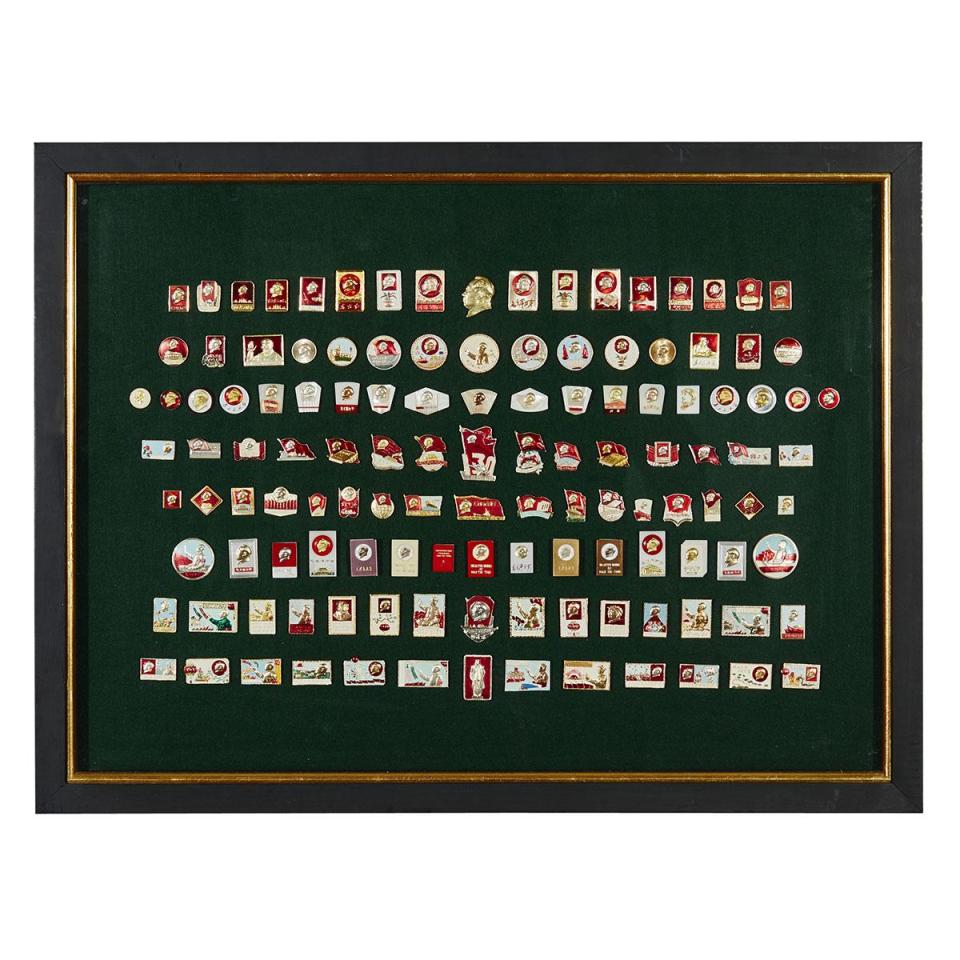 Seven Framed Groups of Cultural Revolution Mao’s Badges