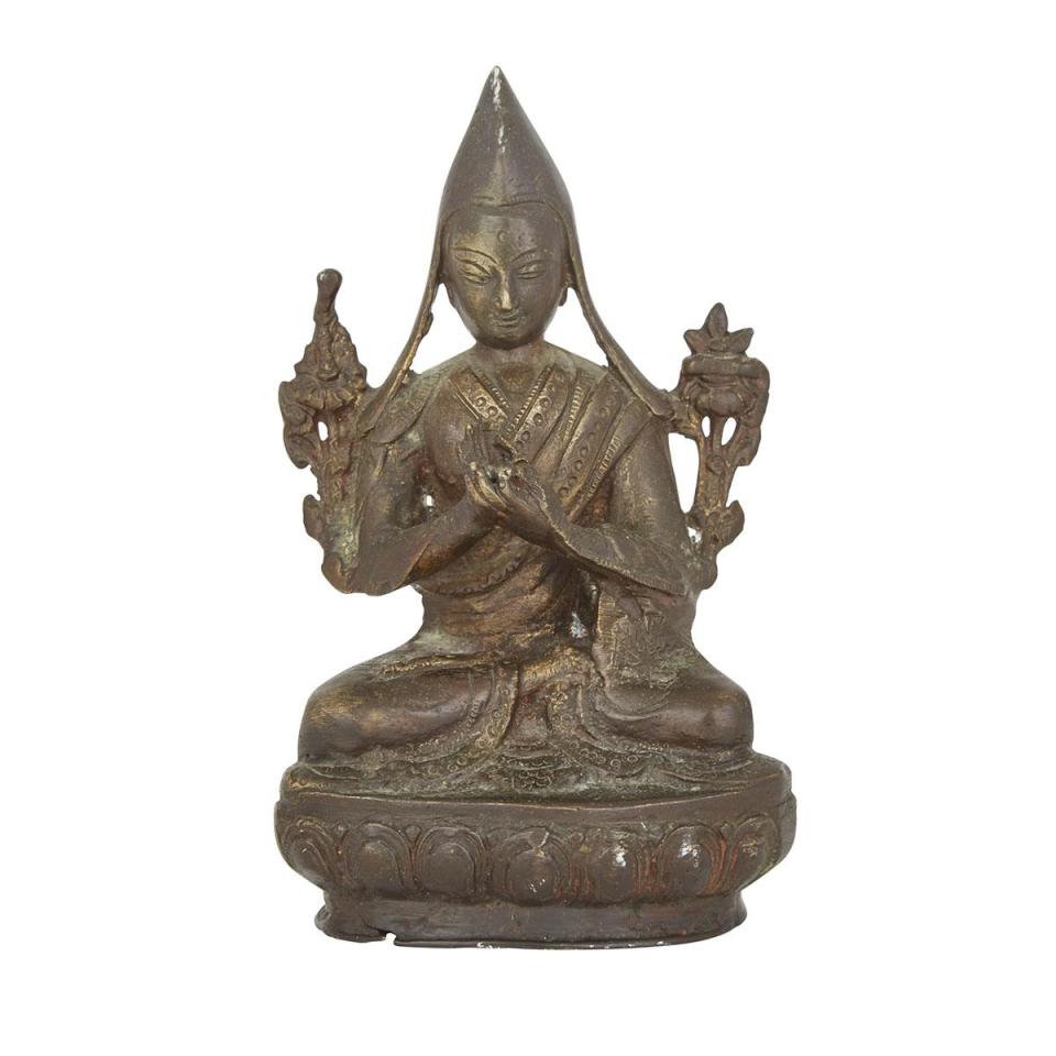 A Copper Alloy Tsongkhapa of the Yellow Hat Sect, Tibet, 19th Century or Earlier