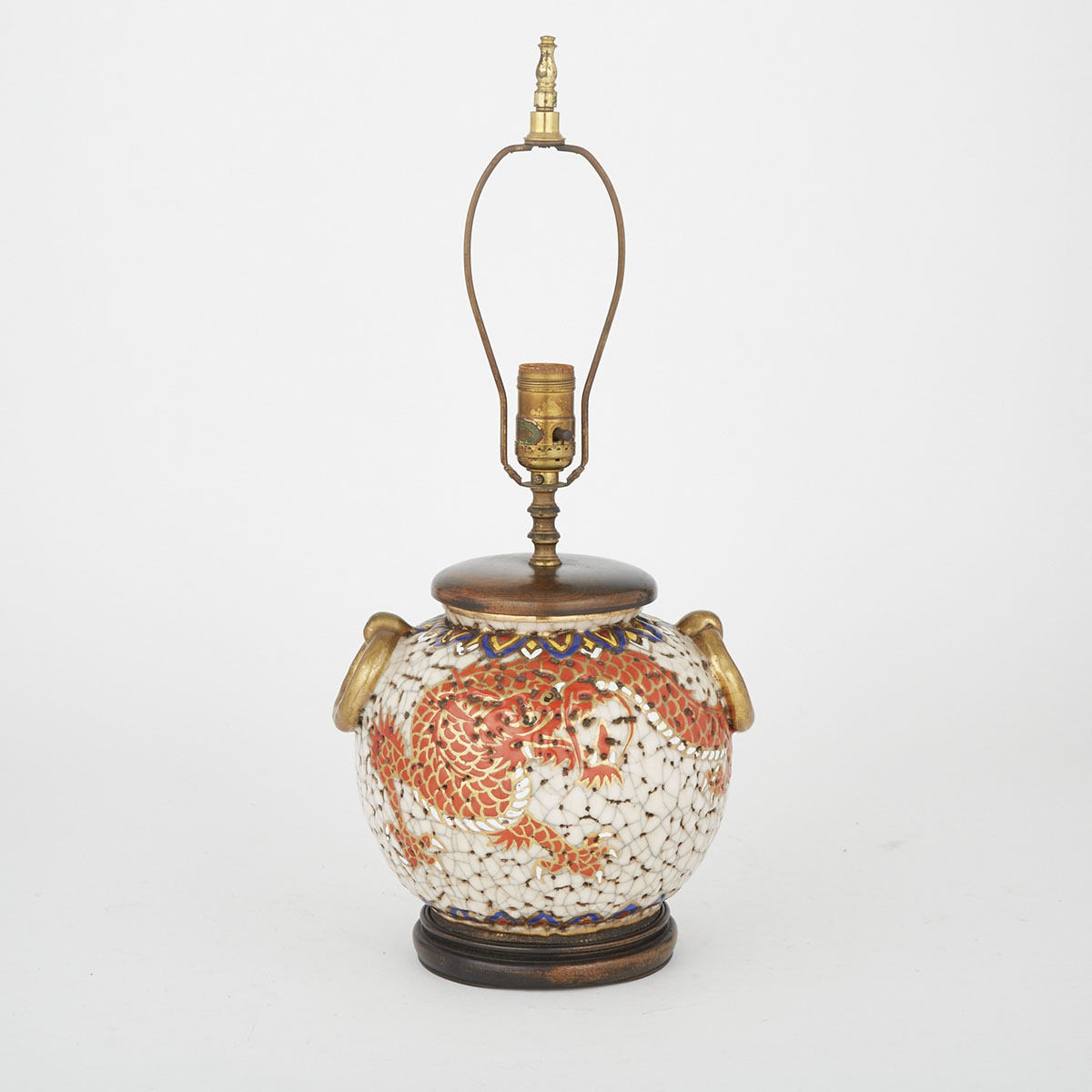 A Japanese Kutani Lamp, Mid 20th Century