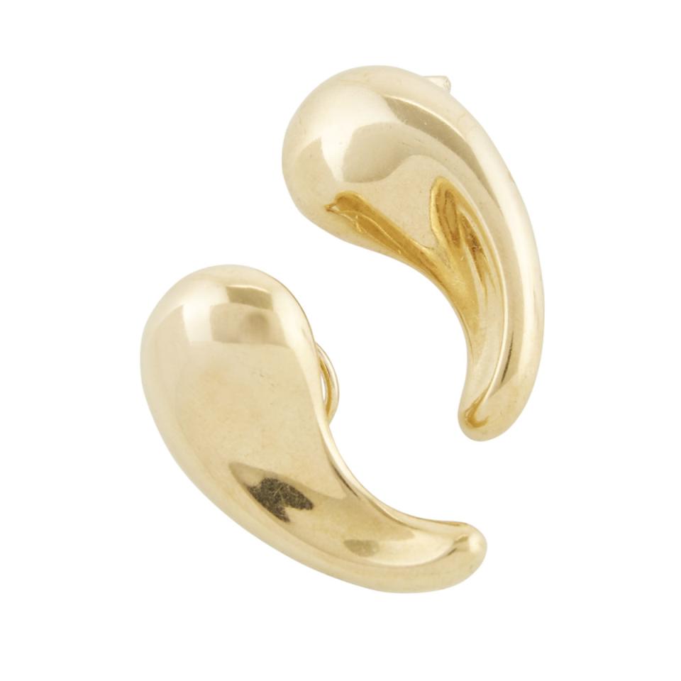 Pair Of Tiffany & Co. Peretti Spanish 18k Yellow Gold Earrings