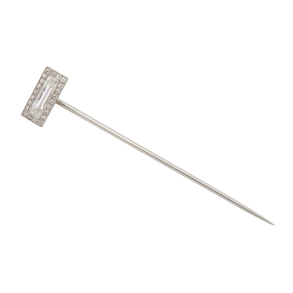 Cartier French 18k White Gold Stickpin