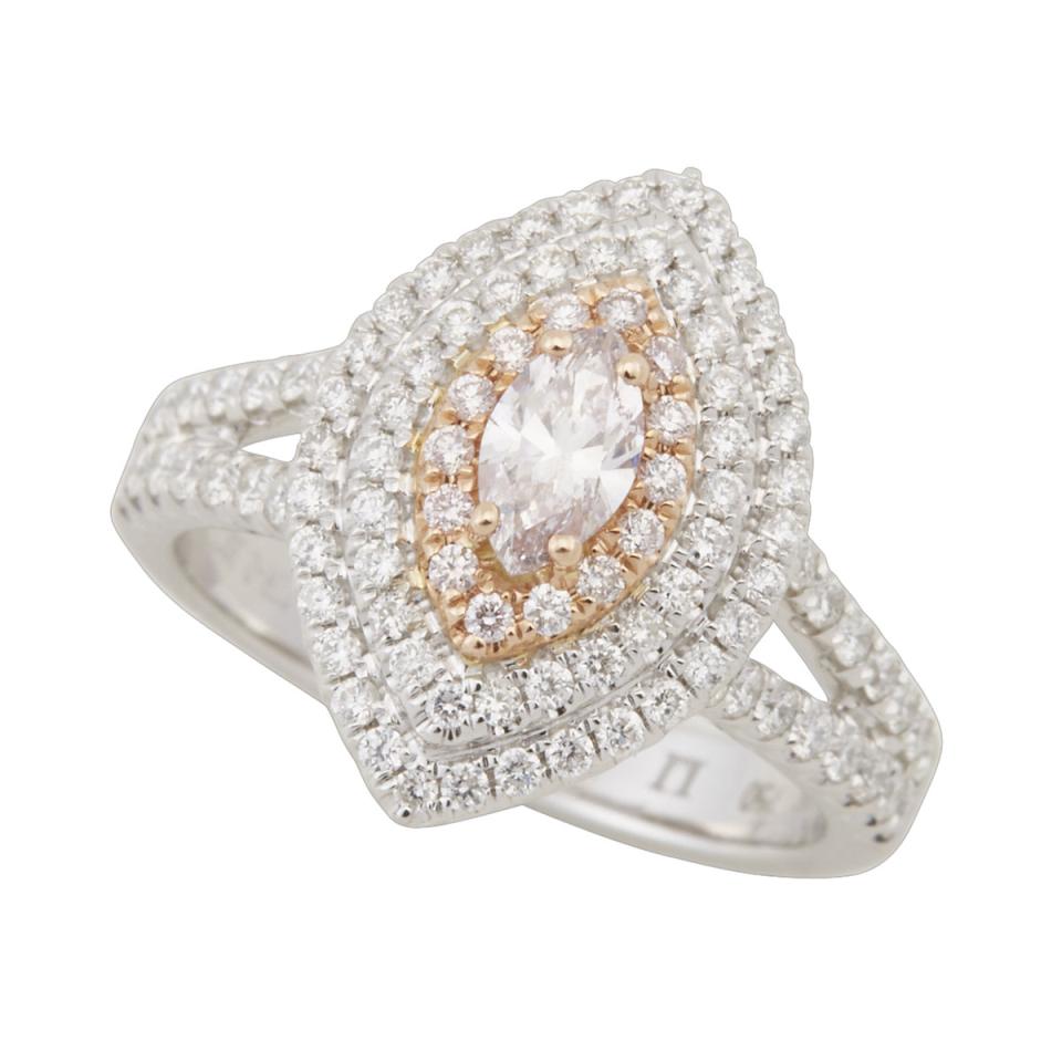 18k White And Rose Gold Filigree Ring