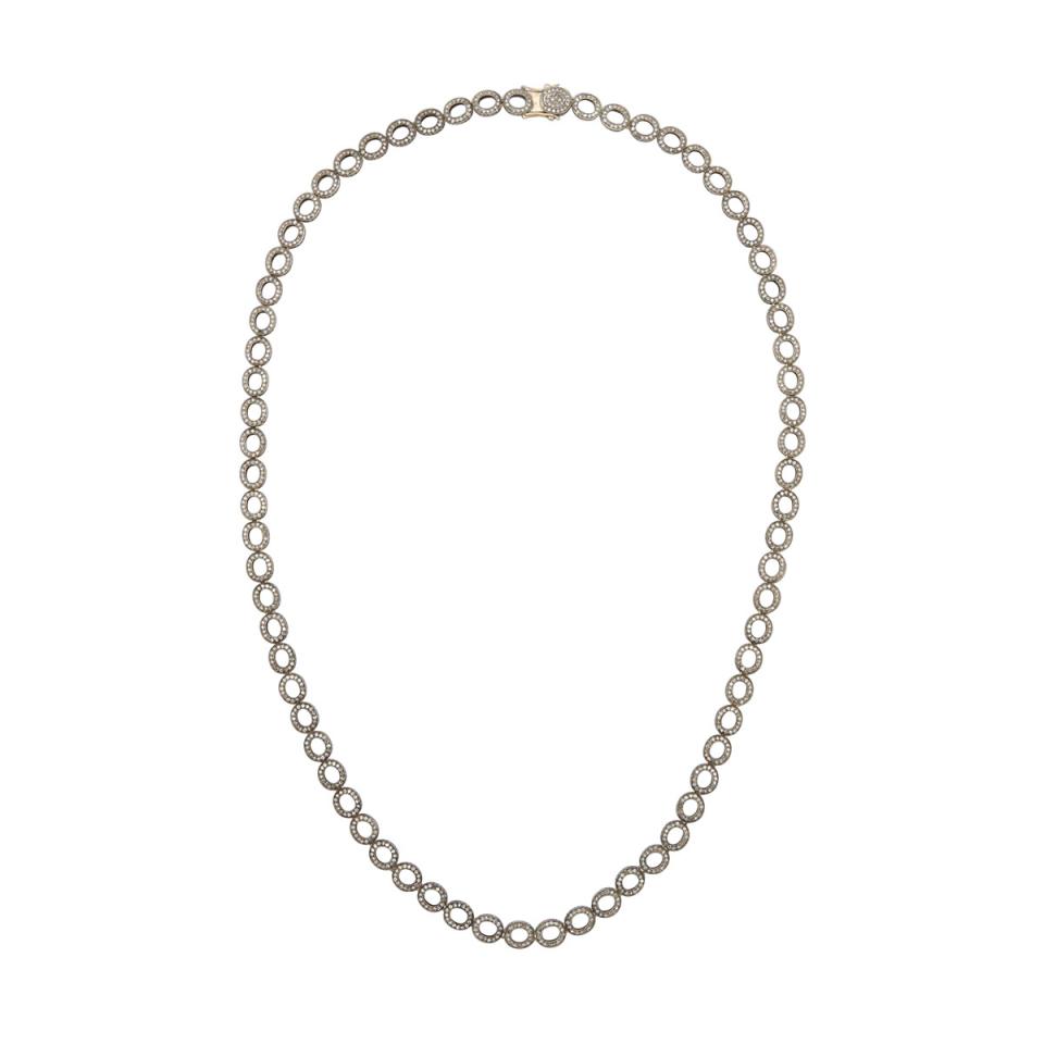 Silver And 18k Yellow Gold Necklace