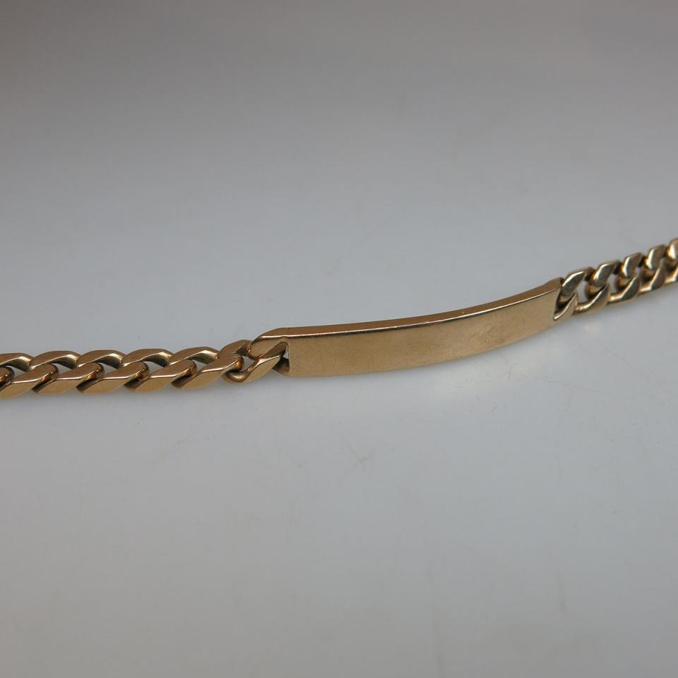 18k Yellow Gold Curb Link ID Bracelet