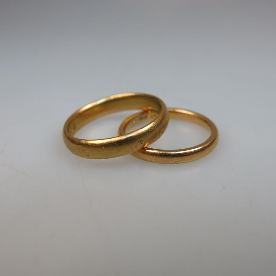 Two English 22k Yellow Gold Bands