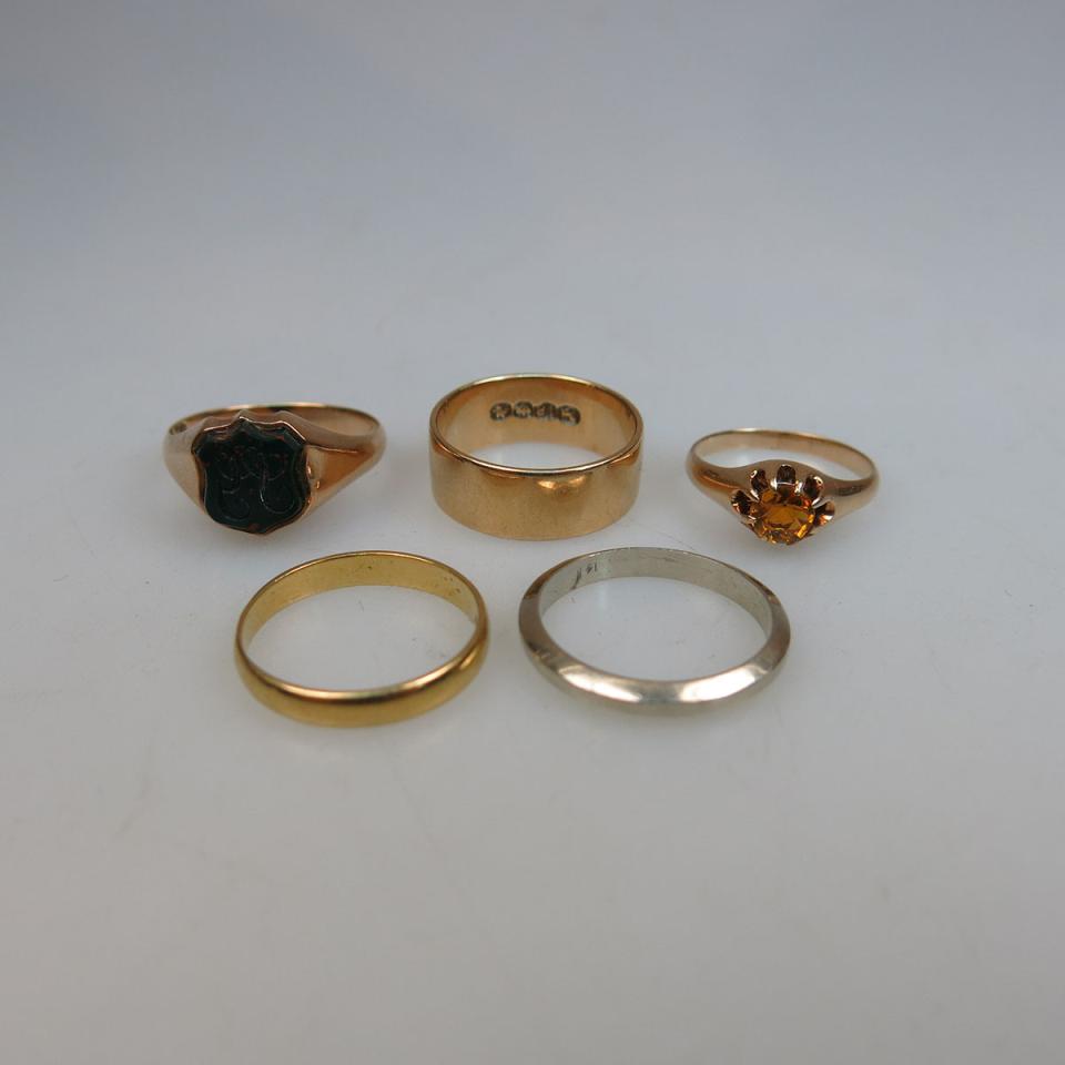 1 x 22k, 1 x 18k & 3 x 14k Gold Rings And Bands