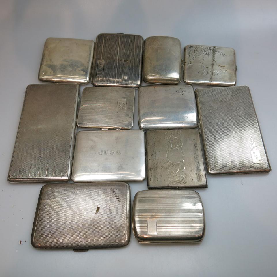 12 Various Sterling Silver Cigarette Cases