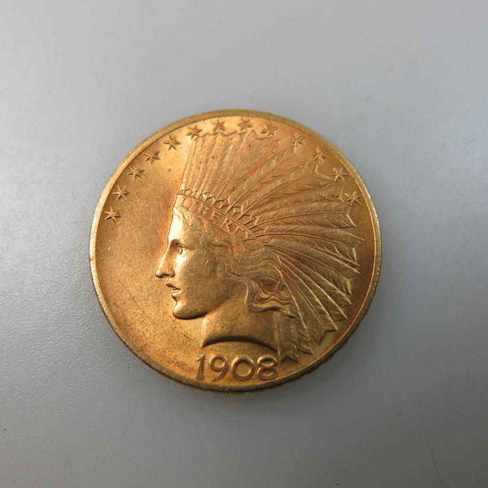 American 1908 $10 Gold Eagle