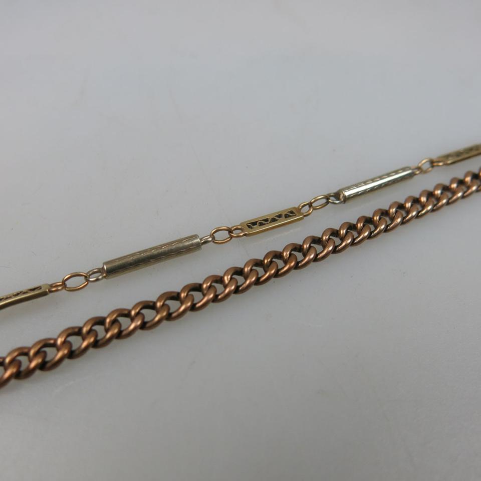9k And 14K Rose, Yellow And White Gold Watch Chains