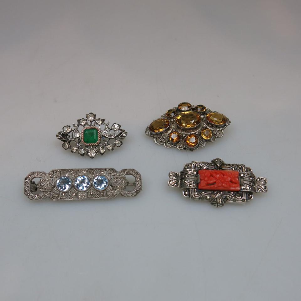 Four Various Silver Pins