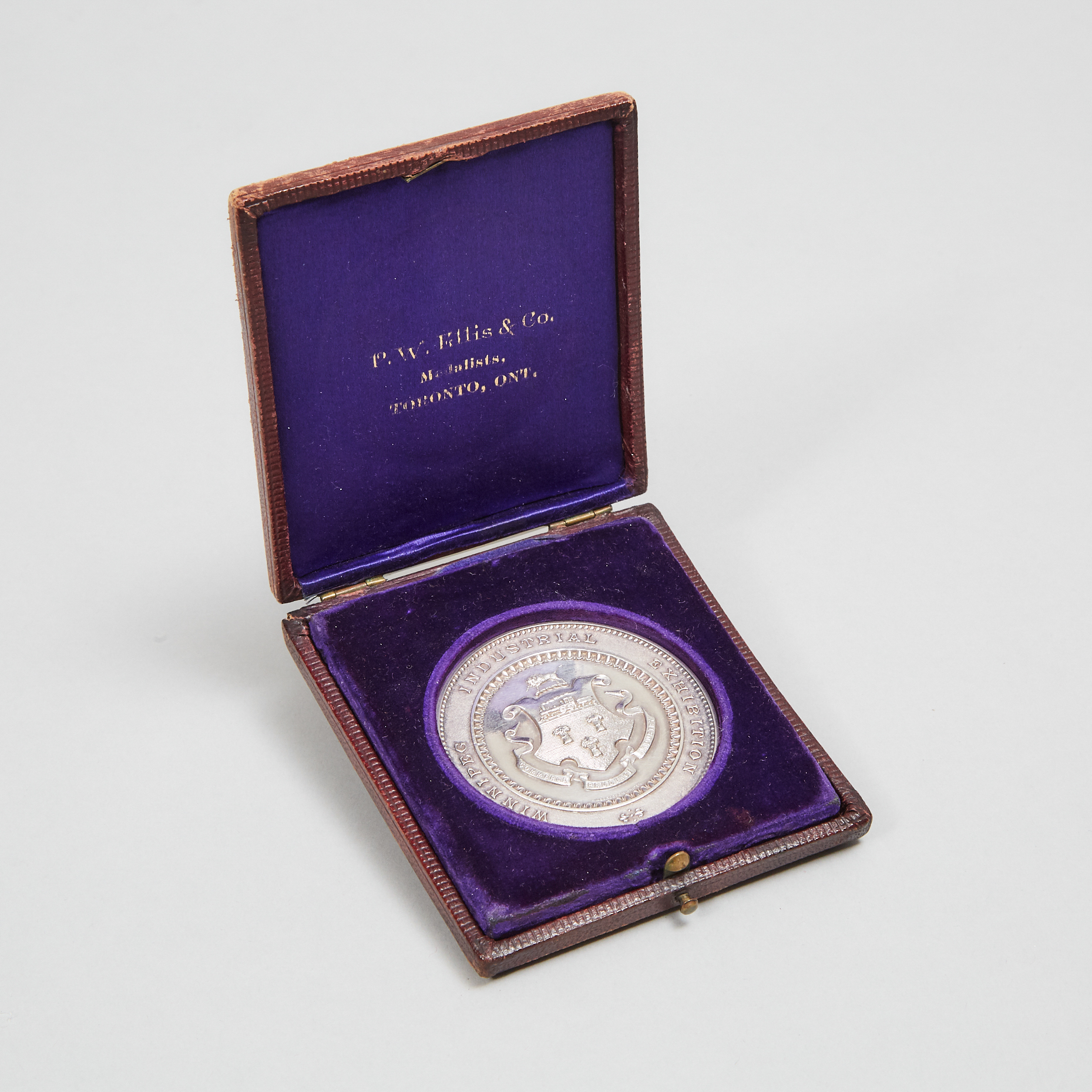 Winnipeg Industrial Exhibition Silver 1st Prize Agricultural Medal, P.W. Ellis & Co., Toronto, 1892