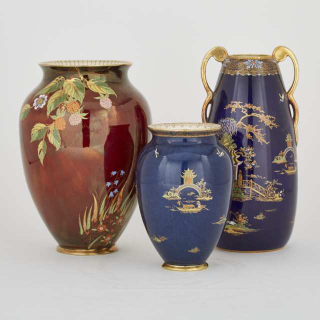 Three Carlton Ware Vases, 20th century