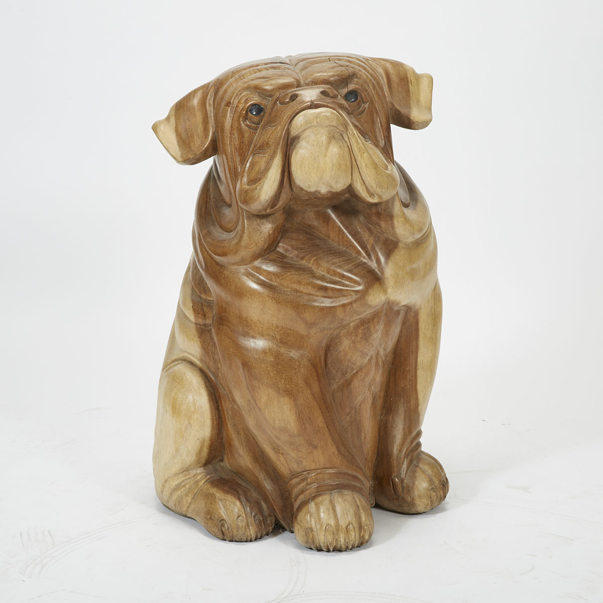 Carved Hardwood Model of a Bulldog, 20th century
