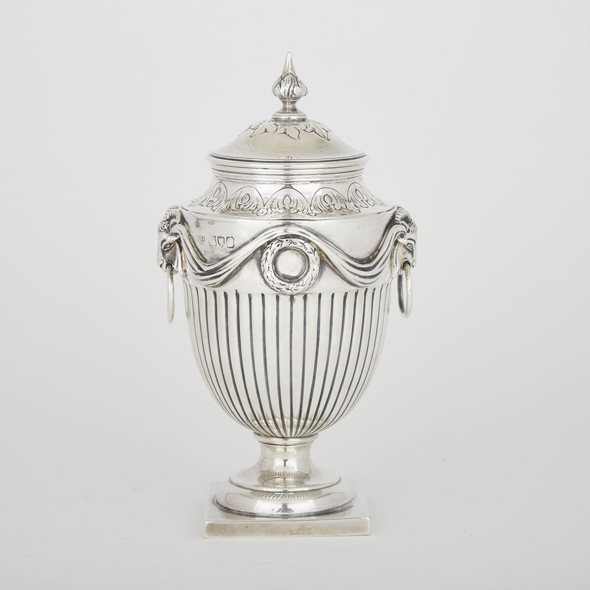 Edwardian Silver Two-Handled Vase and Cover, John Henry Rawlings, London, 1902