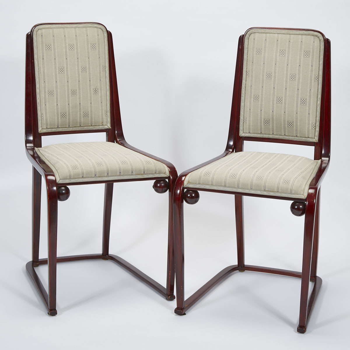 Pair of Austrian Bentood Side Chairs, Josef Hoffman for Jacob & Josef Kohn, VIenna,c.1910