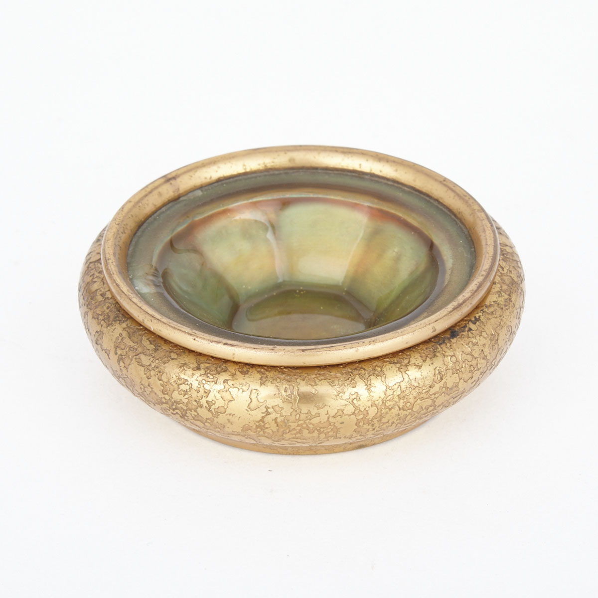 Louis C. Tiffany Furnaces Inc. Gilt Bronze and Favrile Glass Ashtray, early 20th century