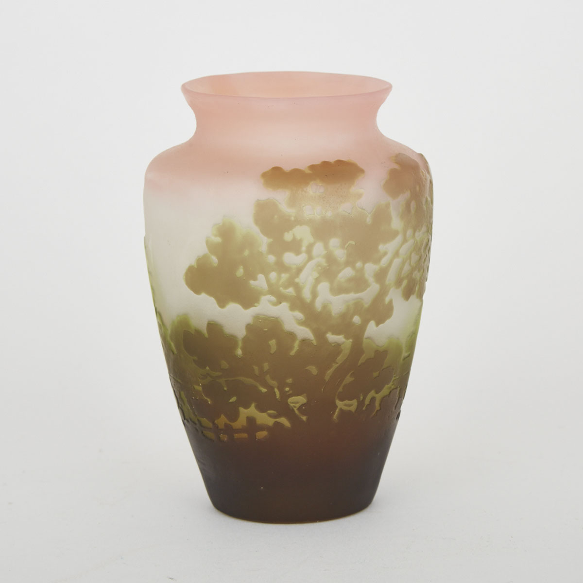 Gallé Cameo Glass Landscape Vase, early 20th century