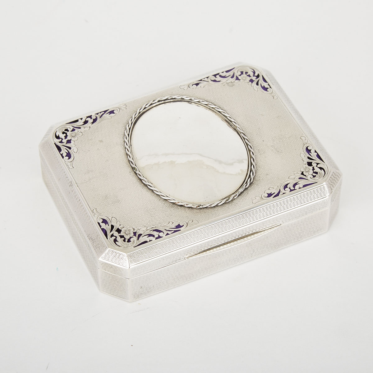 Italian Silver Rectangular Jewellery Box, 20th century