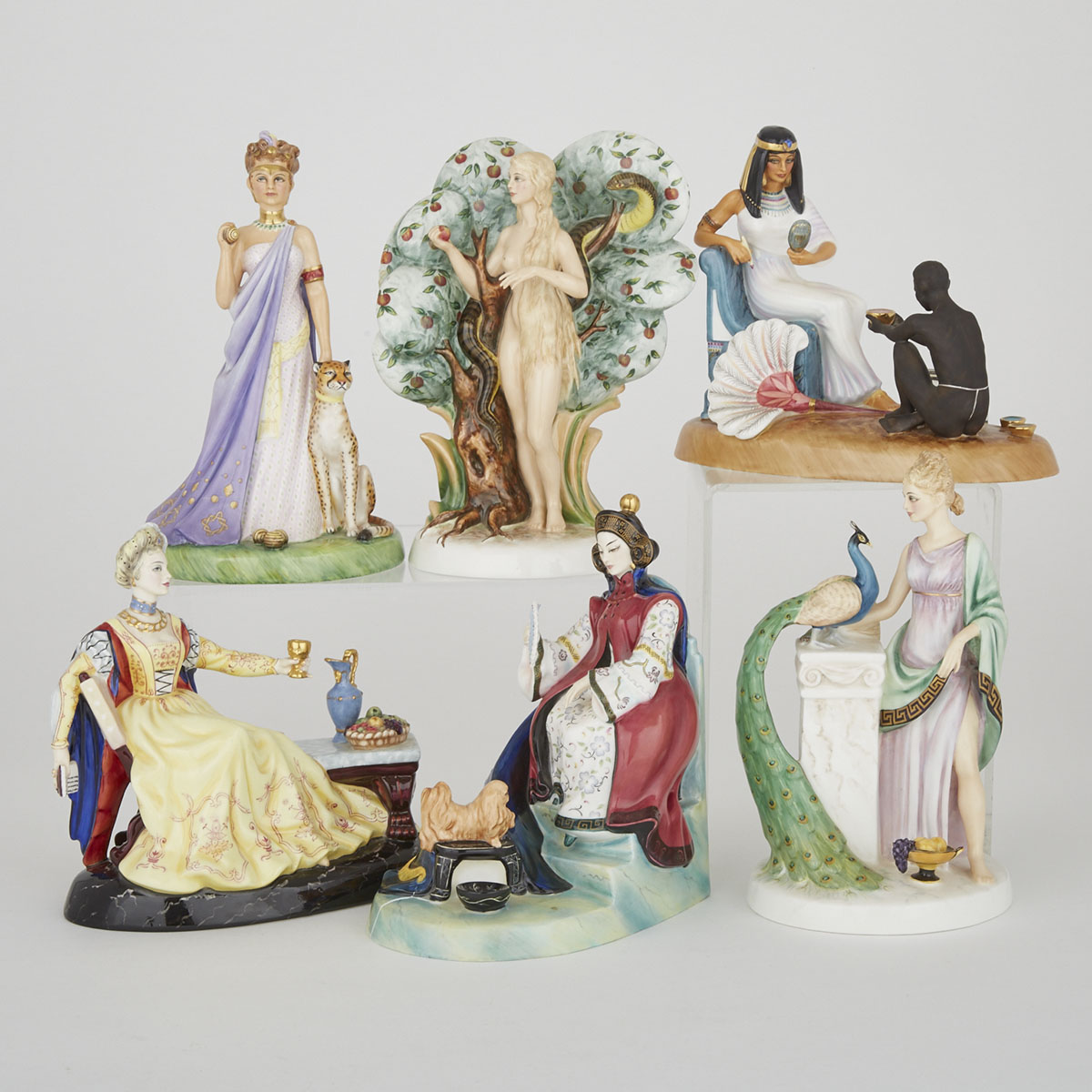 Six Royal Doulton Figures, ‘Les Femmes Fatales’, c.1978-84