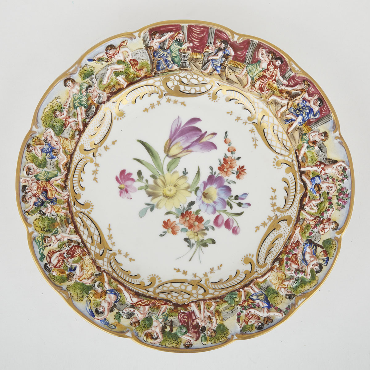 ‘Naples’ Floral Centred Plate, early 20th century