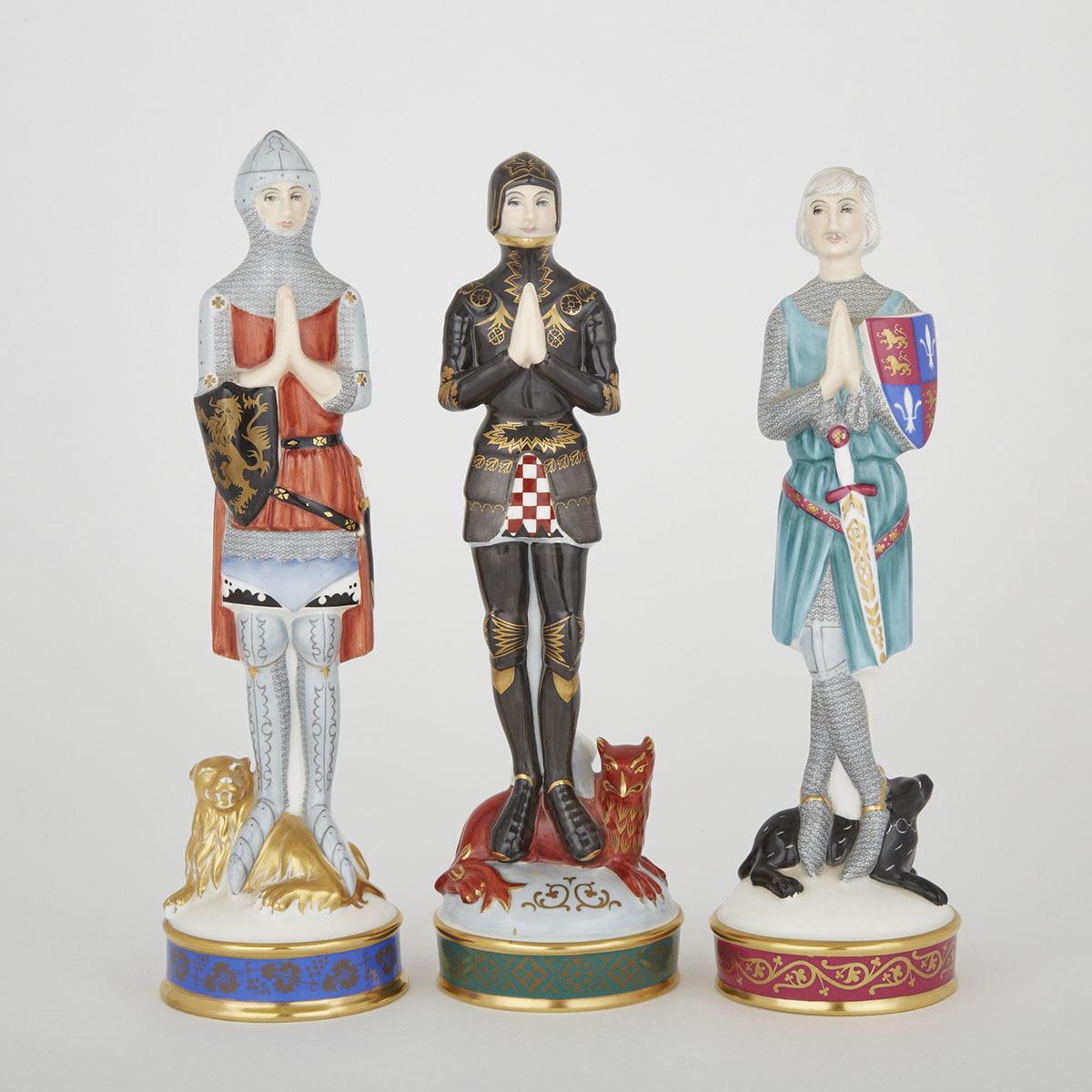Three Royal Doulton Figures, ‘Age of Chivalry’, 293/500, c.1978