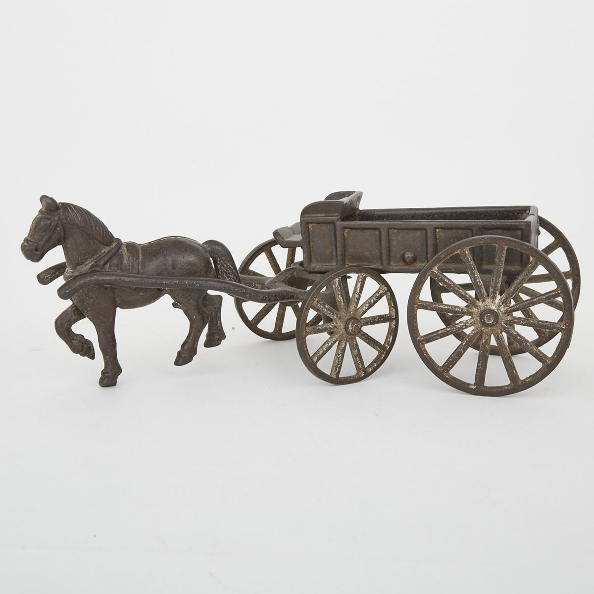 Canadian Beaverton Toy Co. No. 27 Cast Iron Horse and Wagon, early 20th century