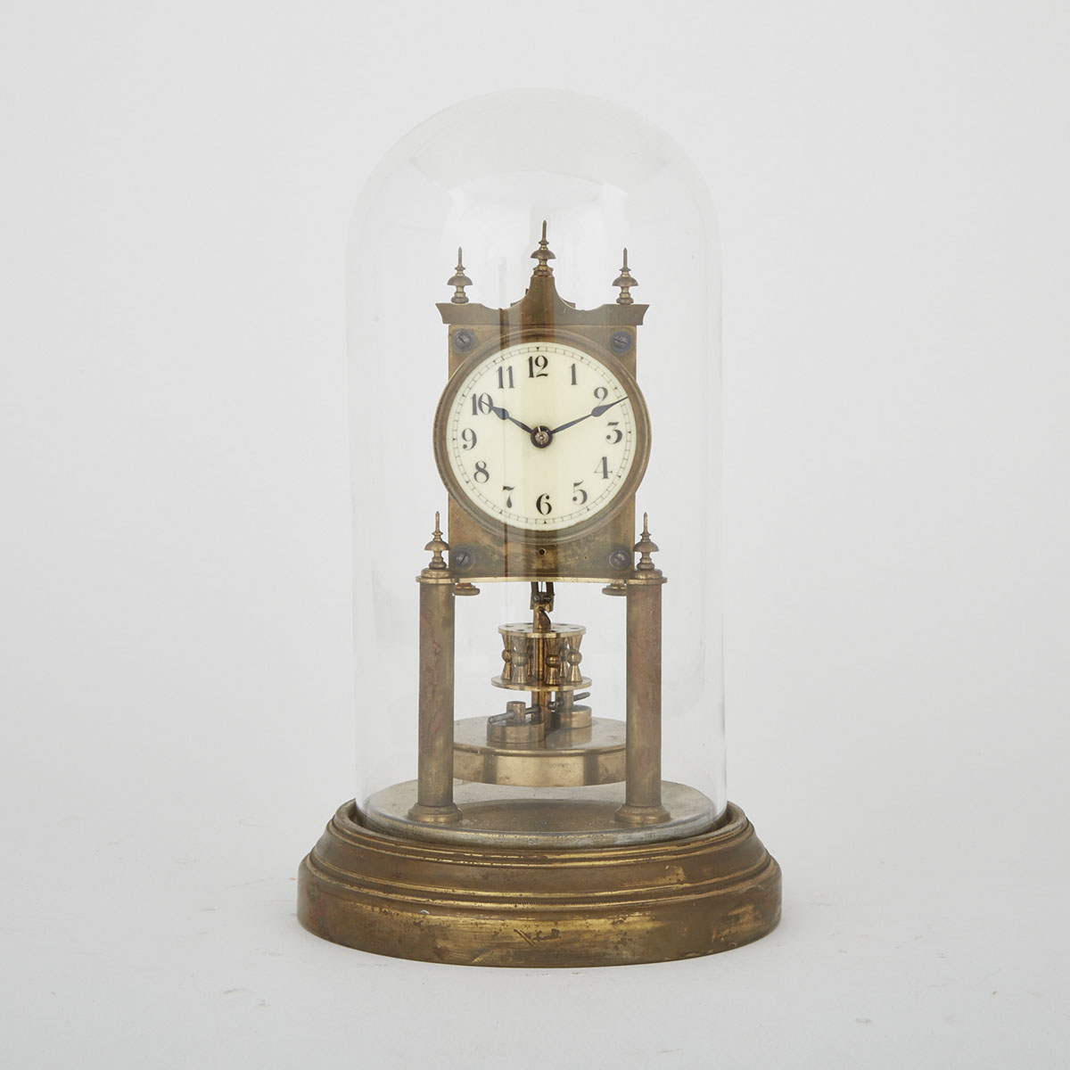 Gustav Becker Gilt Brass 400 Day Torsion Clock, early 20th century
