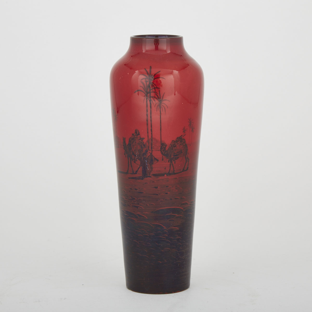 Royal Doulton Flambé Desert Landscape Vase, early 20th century