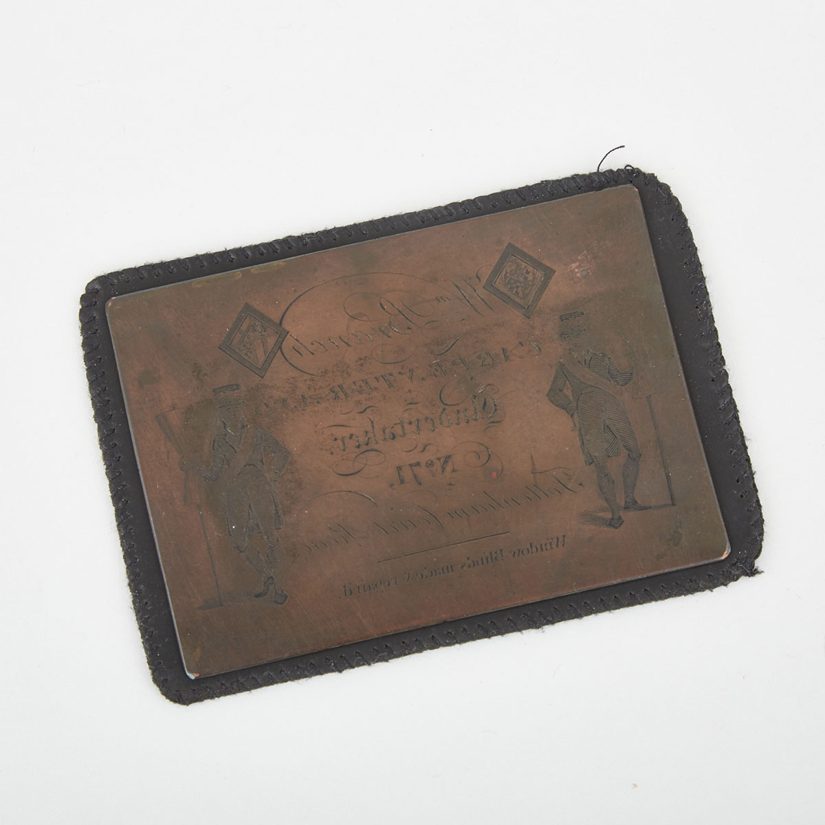 Engraved Copper Printing Plate for ‘Wm. Branch - Carpenter and Undertaker’, London, c.1820