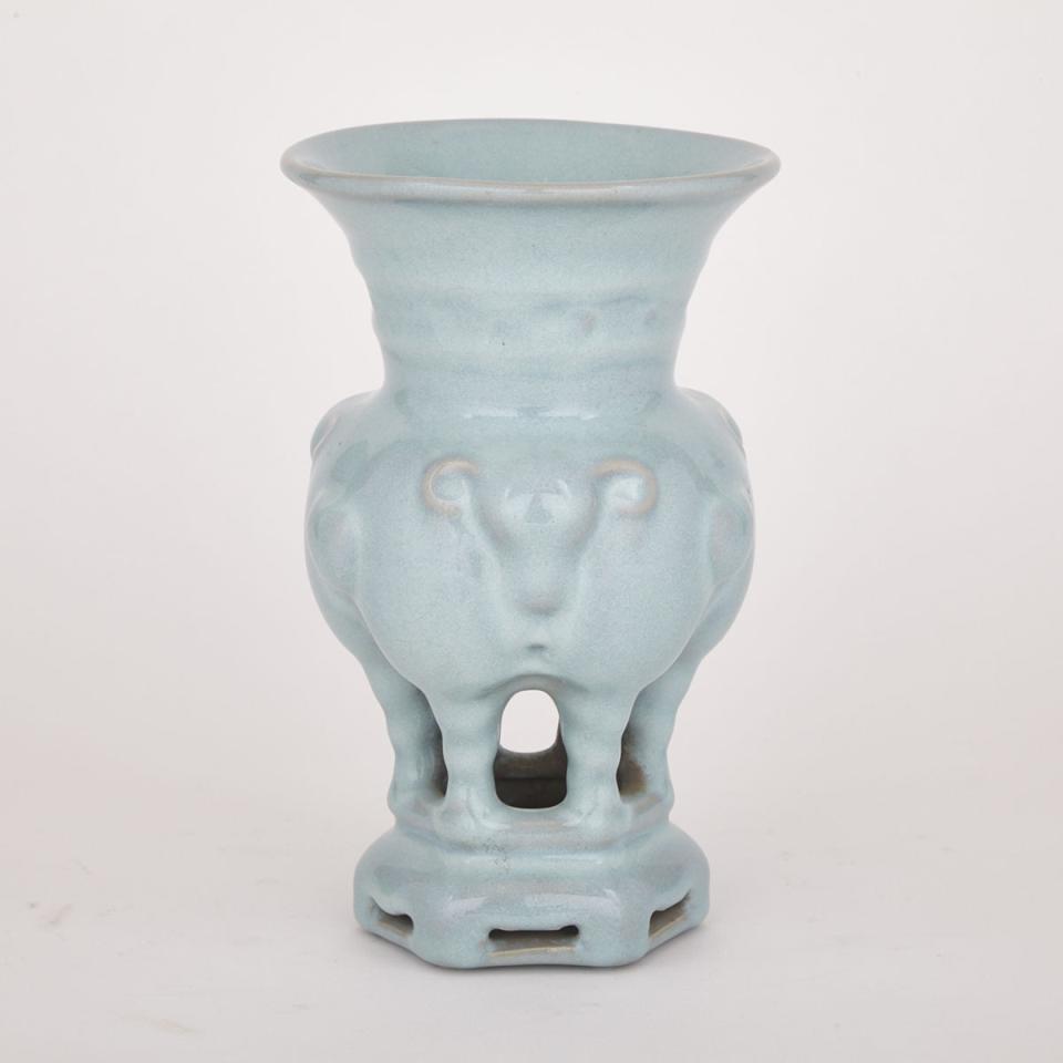 A Ru-Glazed Three Ram Vase, Zun