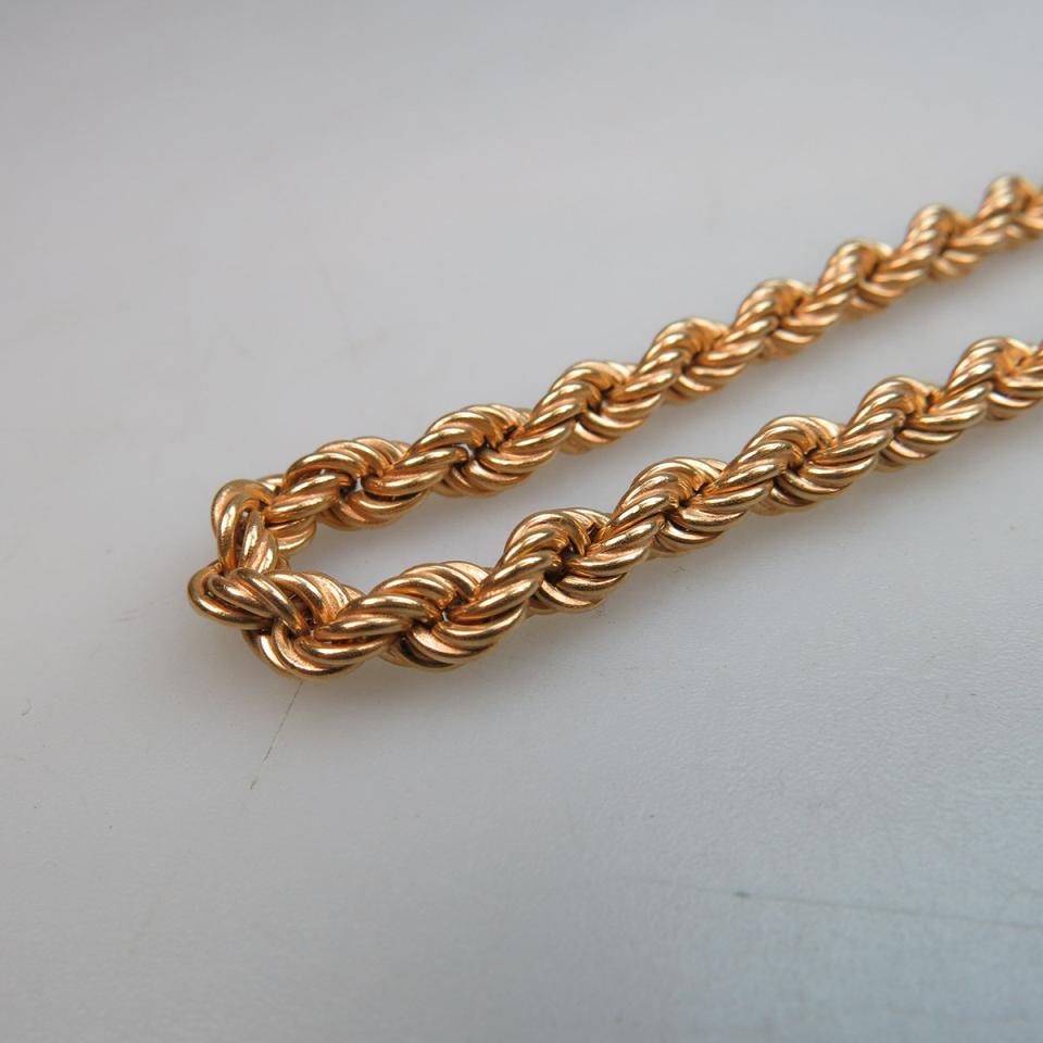 Italian 18k Yellow Gold Rope Chain