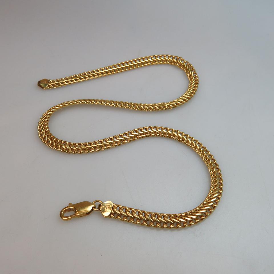 Italian 18k Yellow Gold Fancy Curb Link Chain