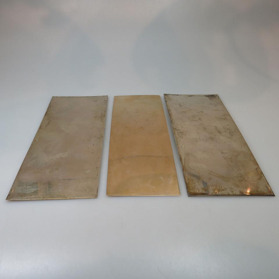 Sheet Of 10k Yellow Gold And Two Sheets Of Silver