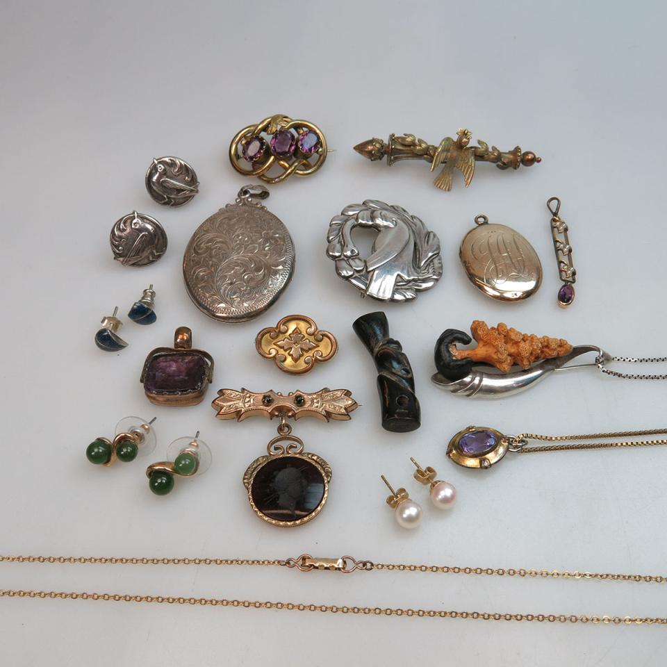 Small Quantity Of Various Silver And Gold-Filled Jewellery, Etc