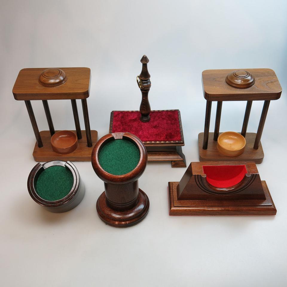 Six Various Wooden Pocket Watch Stands