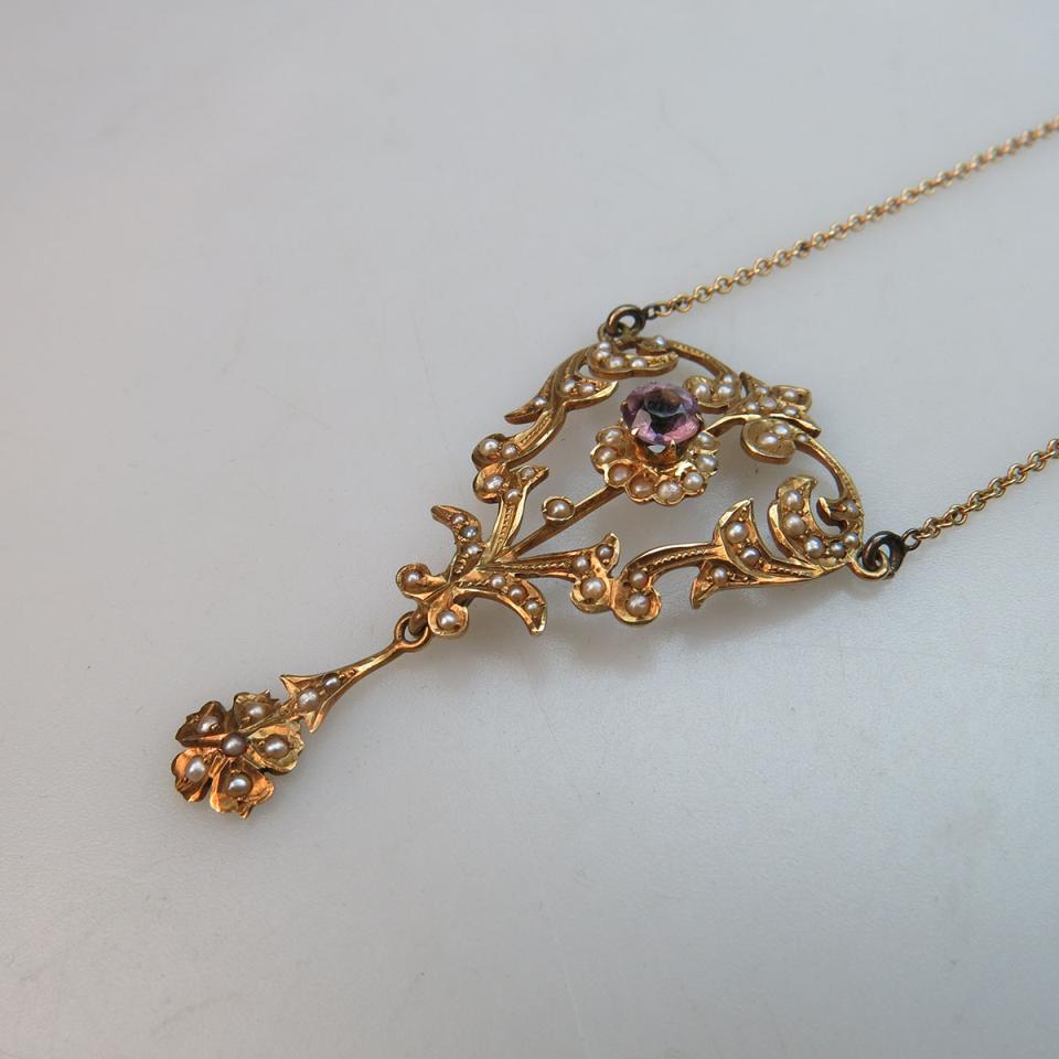 14k Yellow Gold Pendant And Chain