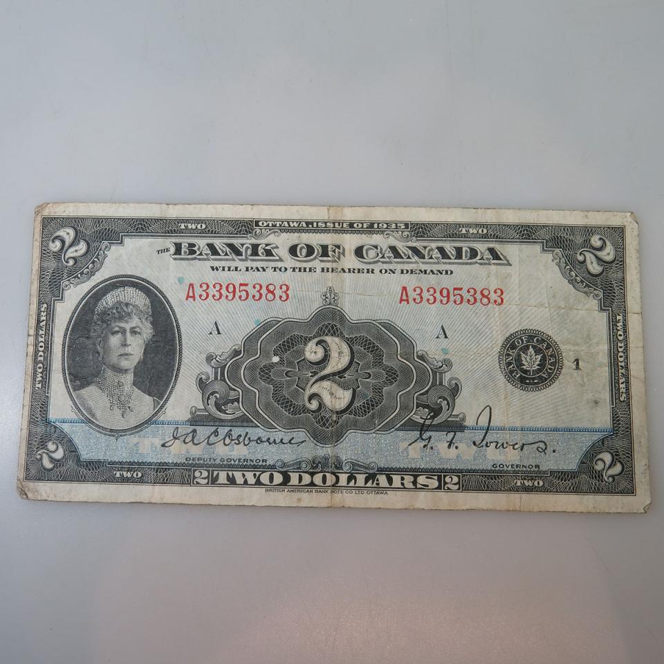 Canadian 1935 $2 Bank Note