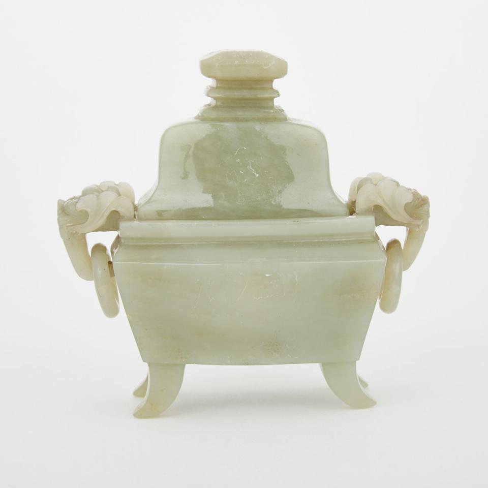A Celadon Jade Censer, 19th Century