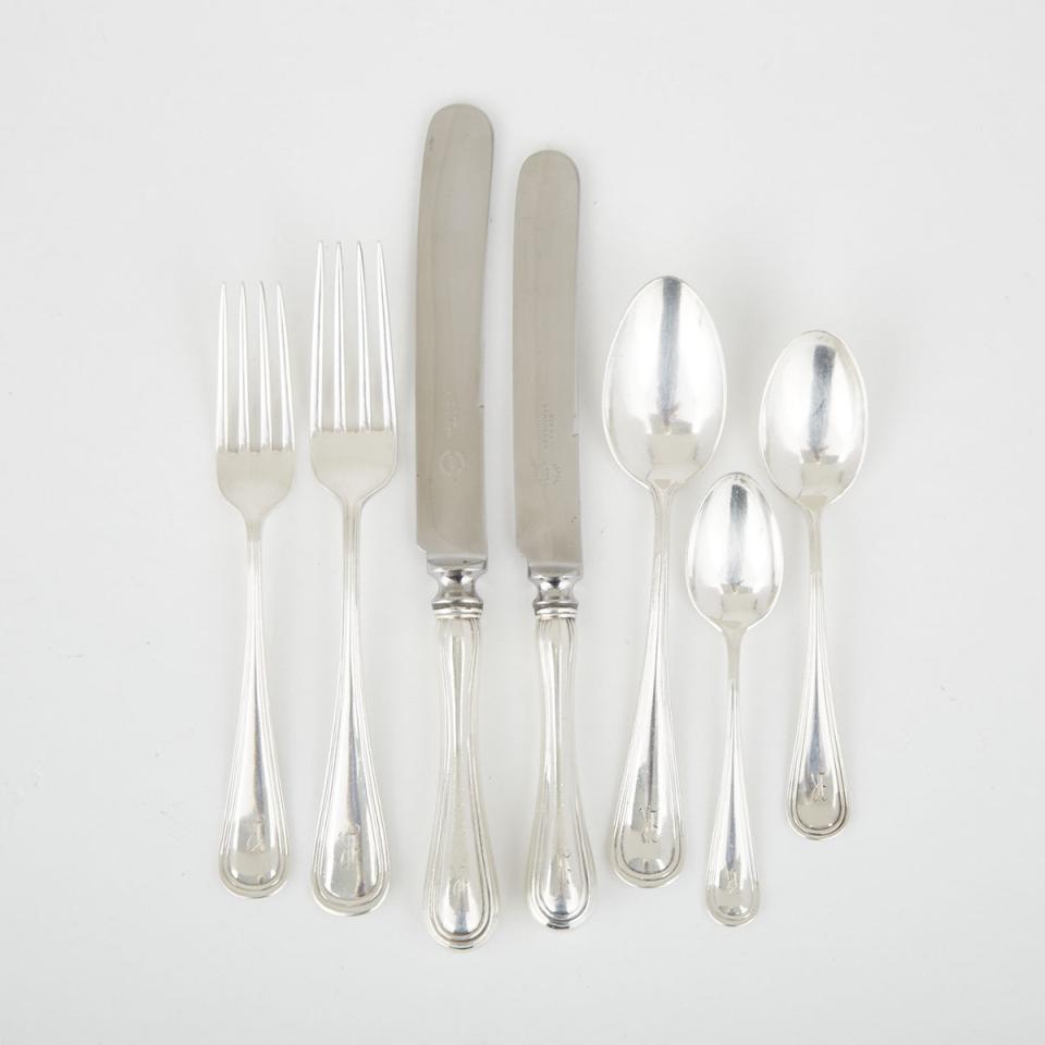 Canadian Silver ‘Thread’ Pattern Flatware Service, Henry Birks & Sons, Montreal, Que., 20th century