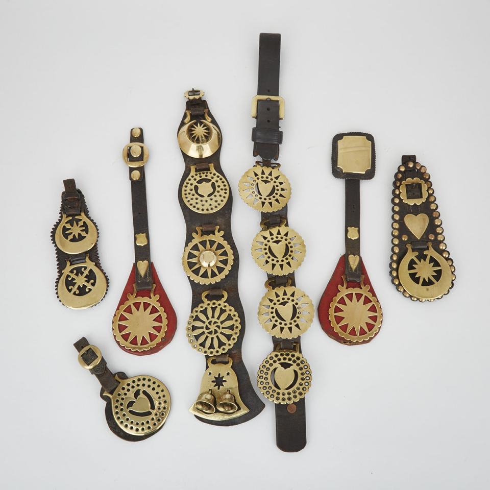Seven Groups Victorian Parade Horse Brasses, 19th century